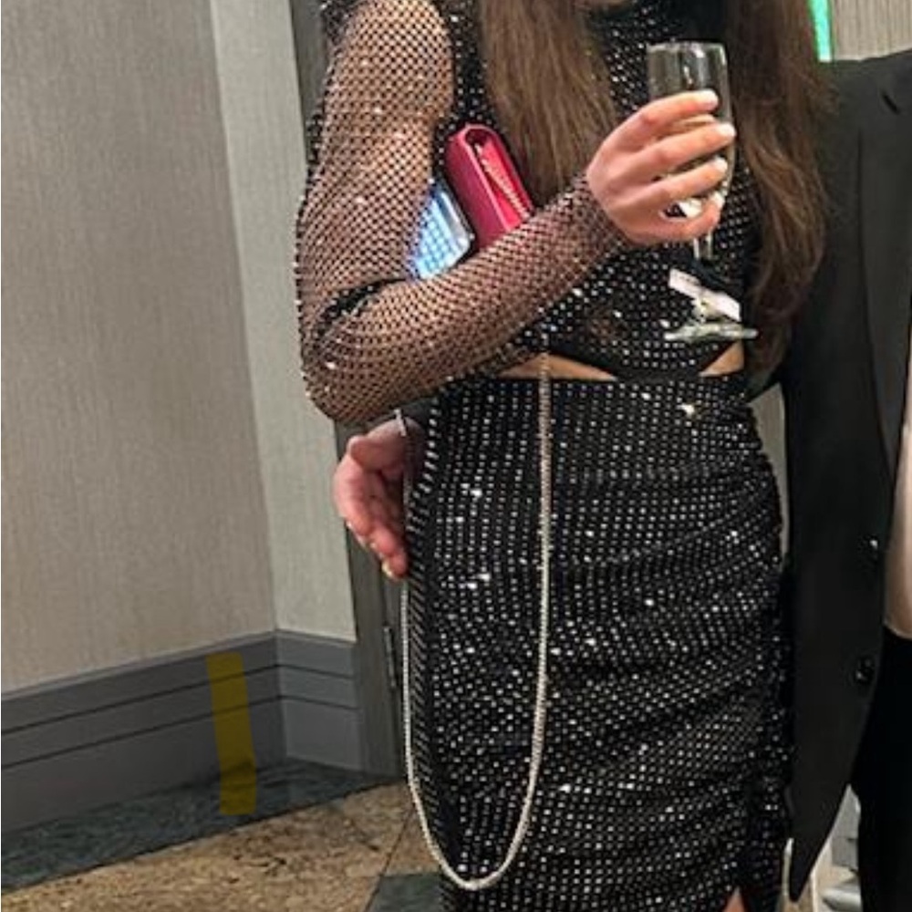Self-Portrait Black Sequin Embellished Dress